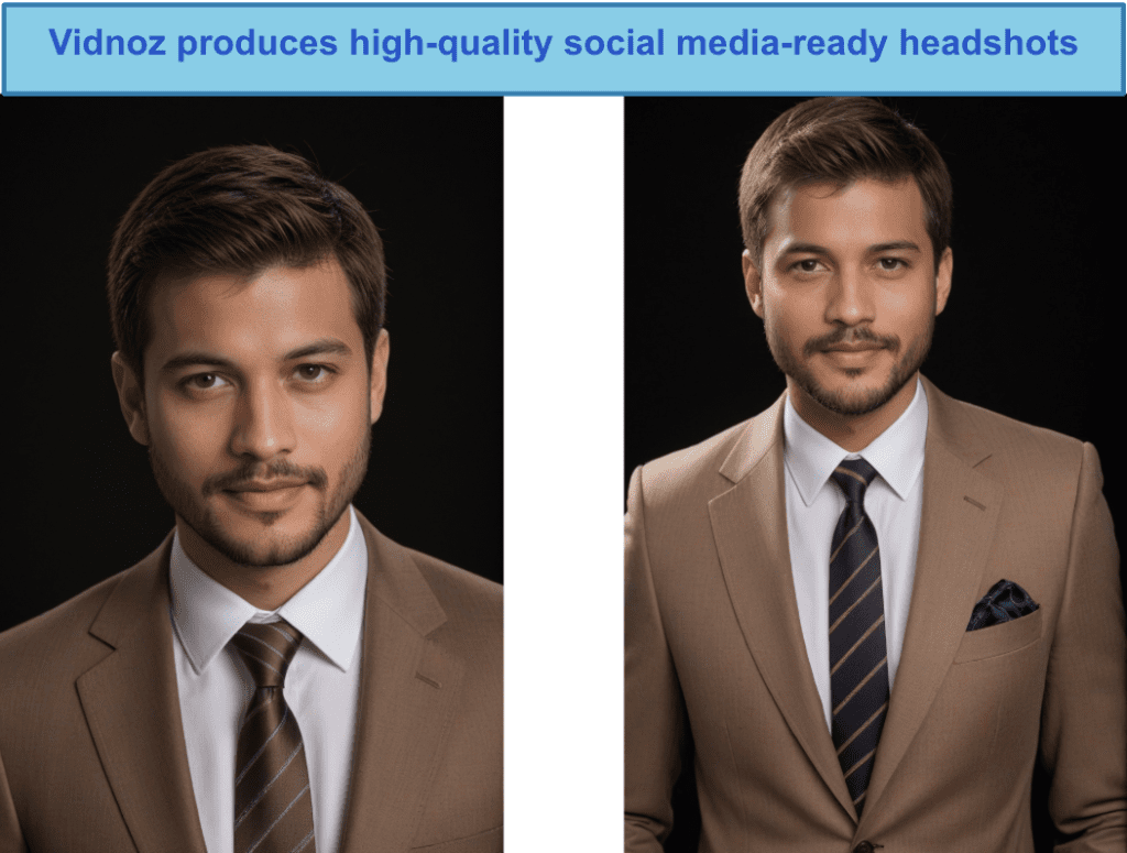 Screenshot of vidnoz ai headshot generator output